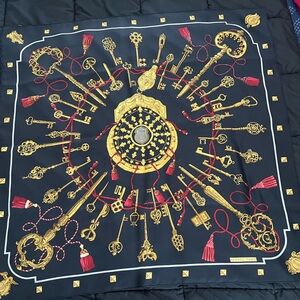 Authentic Hermès Paris silk scarf titled “Les Clés.”